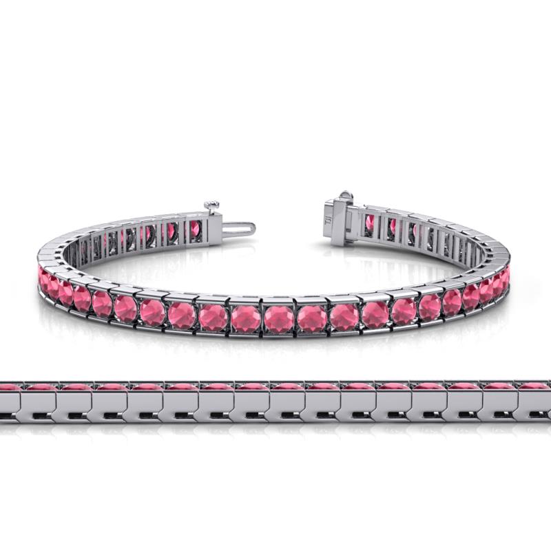 Abril 3.80 mm Round Rhodolite Garnet Eternity Tennis Bracelet 