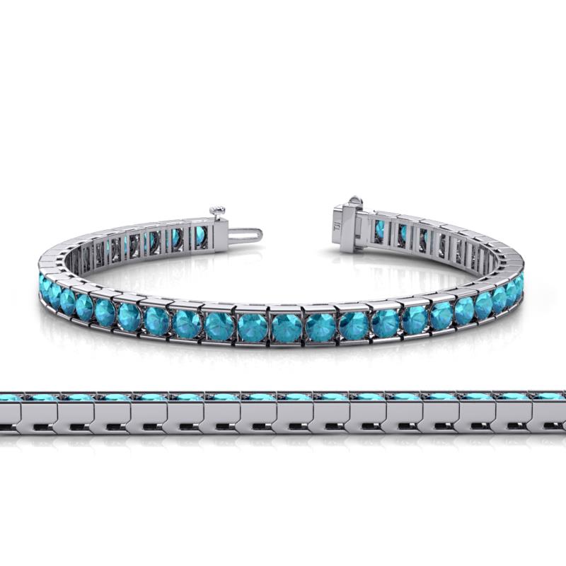 Abril 3.80 mm Round London Blue Topaz Eternity Tennis Bracelet 