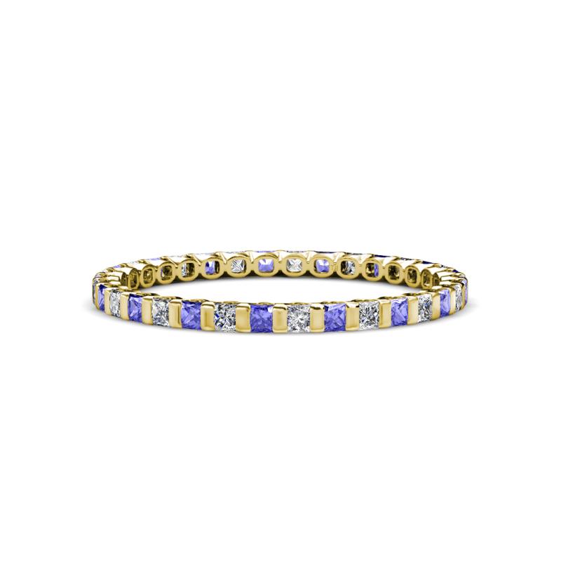 Clarissa 2.00 mm Princess Cut Tanzanite and Diamond Eternity Band 