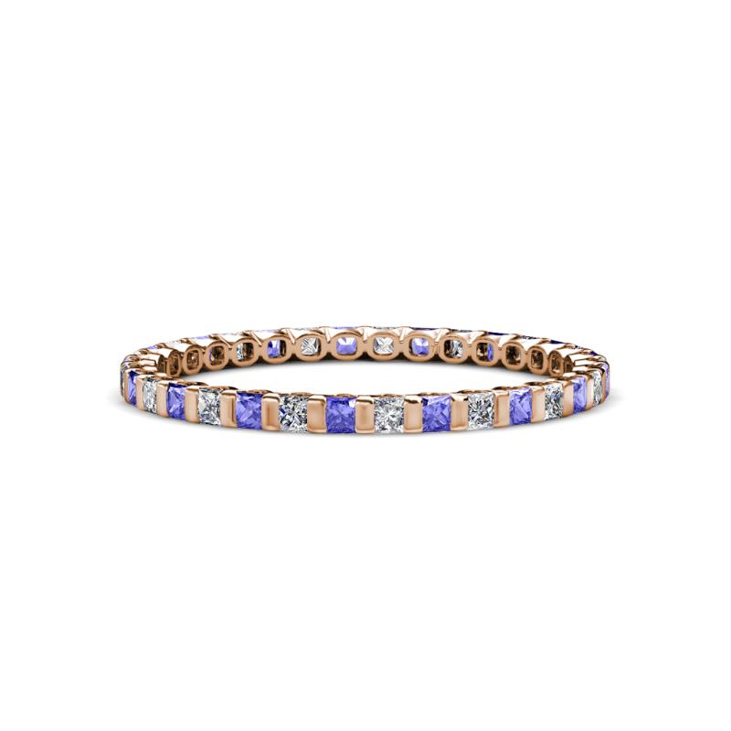 Clarissa 2.00 mm Princess Cut Tanzanite and Diamond Eternity Band 