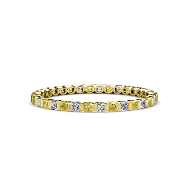 Clarissa 2.00 mm Princess Cut Yellow Sapphire and Diamond Eternity Band 