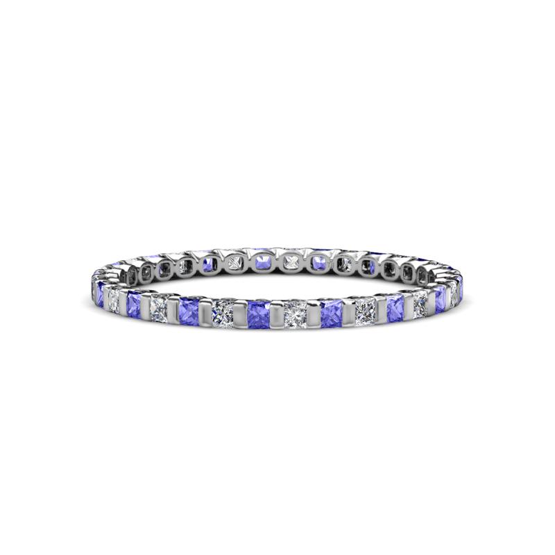 Clarissa 2.00 mm Princess Cut Tanzanite and Diamond Eternity Band 