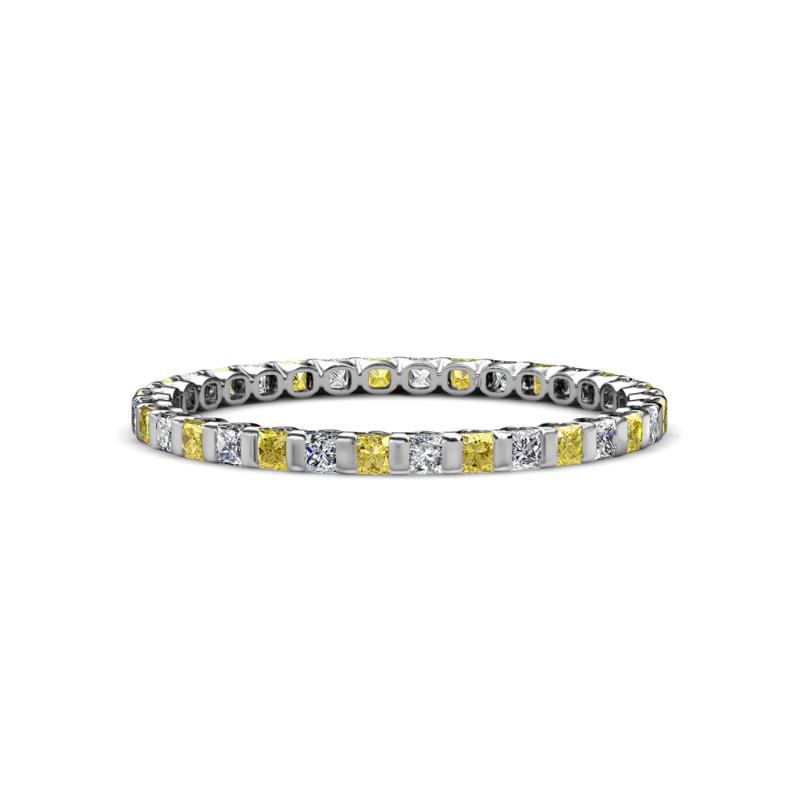 Clarissa 2.00 mm Princess Cut Yellow Sapphire and Diamond Eternity Band 