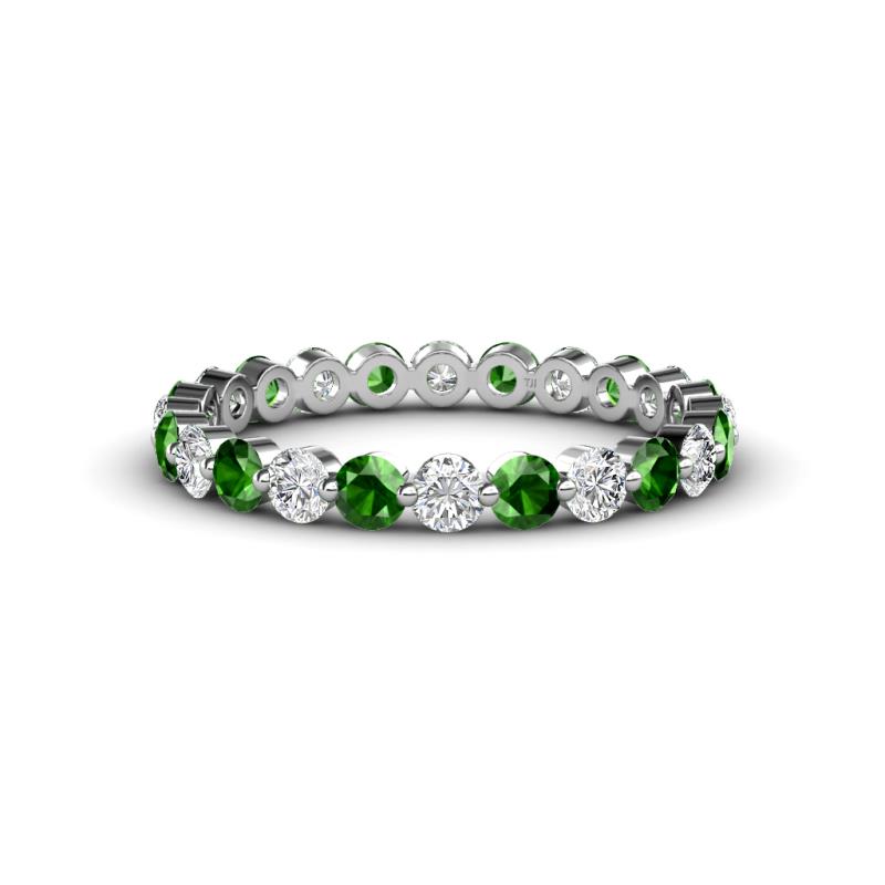 Valerie 2.70 mm Green Garnet and Diamond Eternity Band 