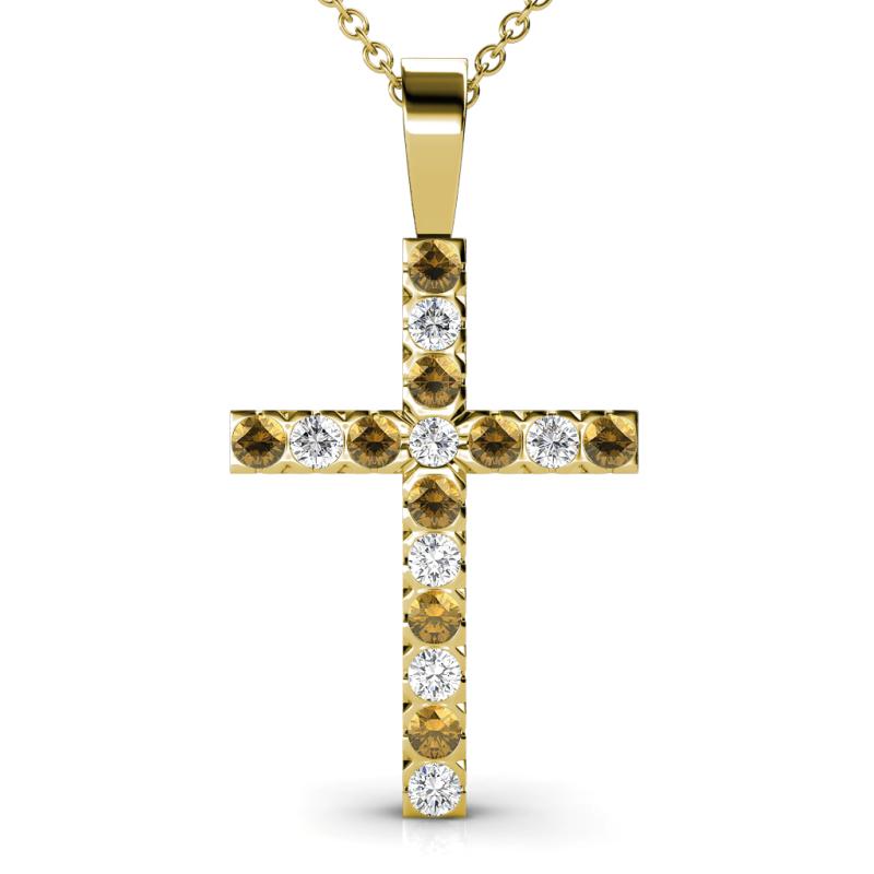 Aja Citrine and Diamond Cross Pendant 