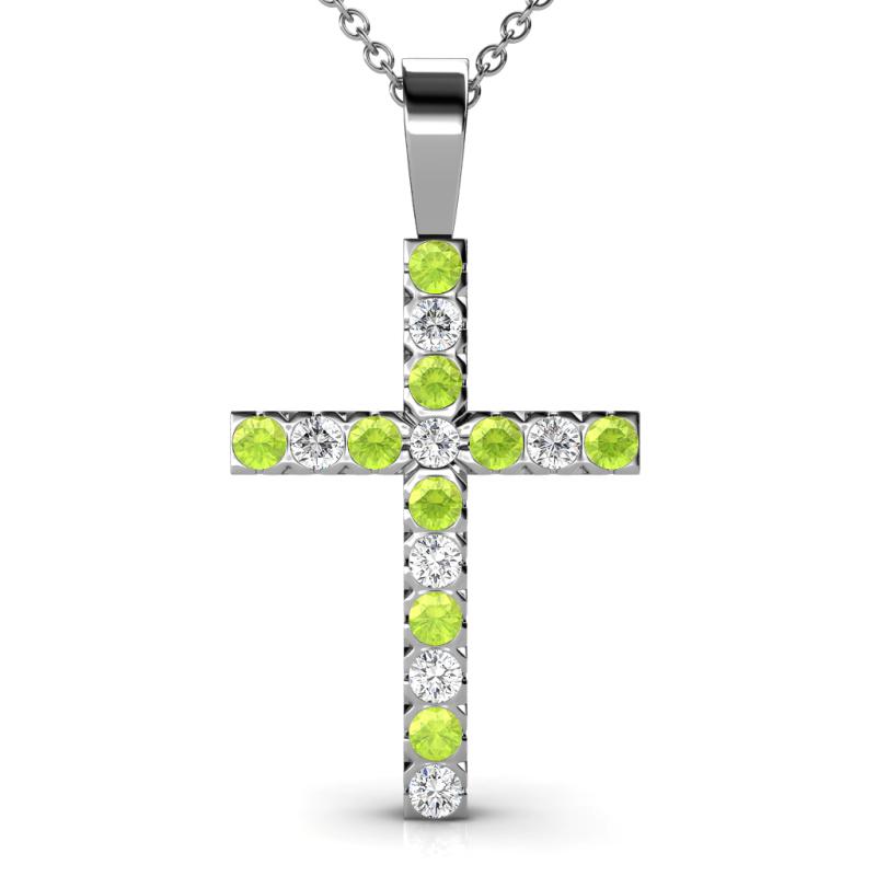 Aja Peridot and Diamond Cross Pendant 