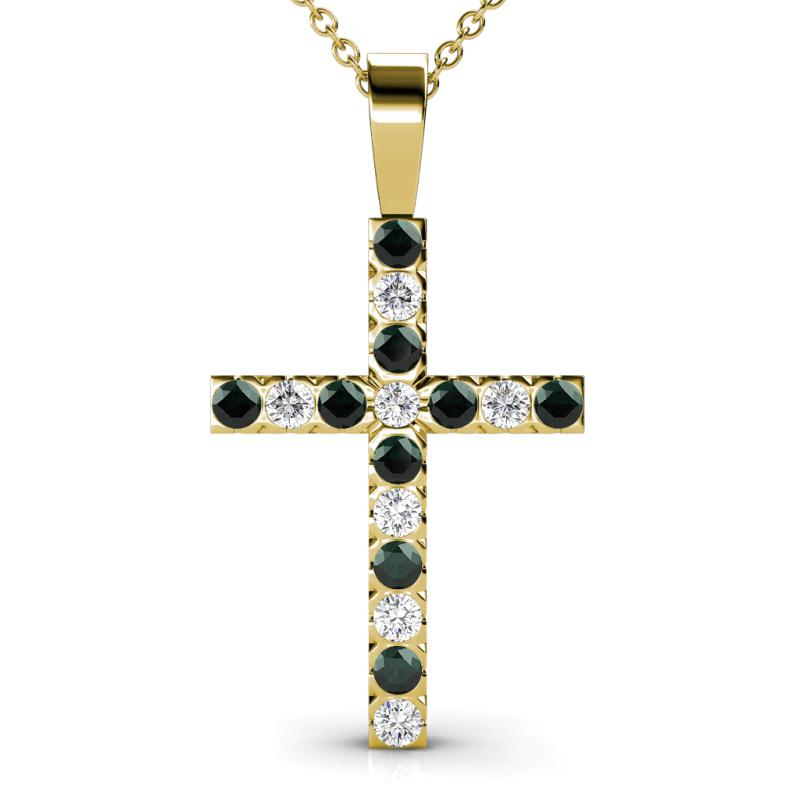 Aja Emerald and Diamond Cross Pendant 