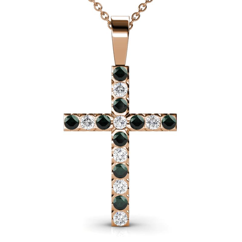 Aja Emerald and Diamond Cross Pendant 