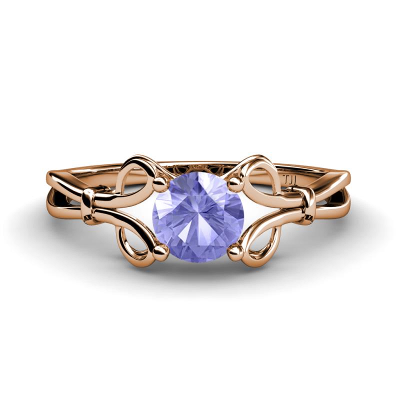 Trissie Tanzanite Floral Solitaire Engagement Ring 