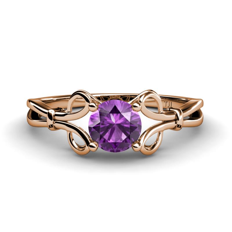 Trissie Amethyst Floral Solitaire Engagement Ring 