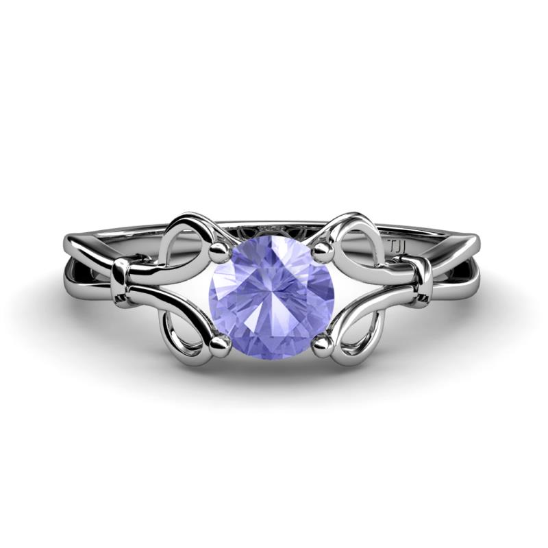 Trissie Tanzanite Floral Solitaire Engagement Ring 