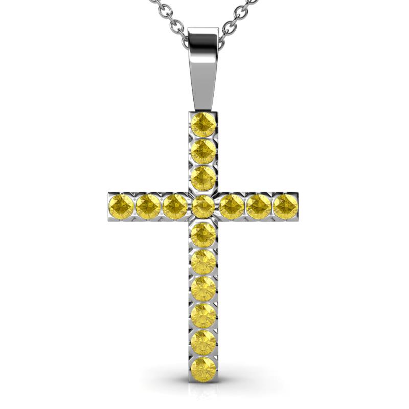 Aja Yellow Sapphire Cross Pendant 