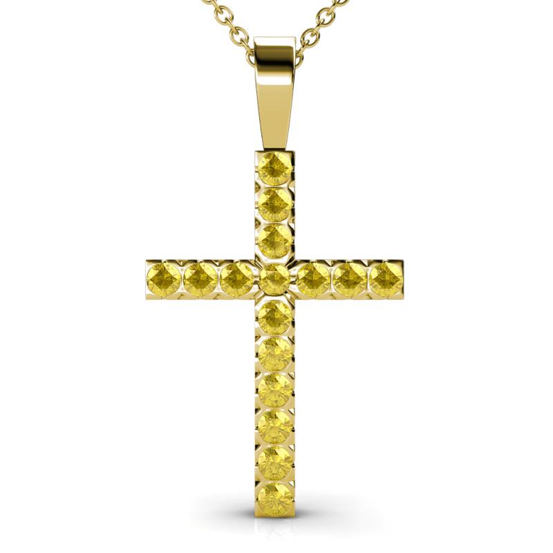 Aja Yellow Sapphire Cross Pendant 