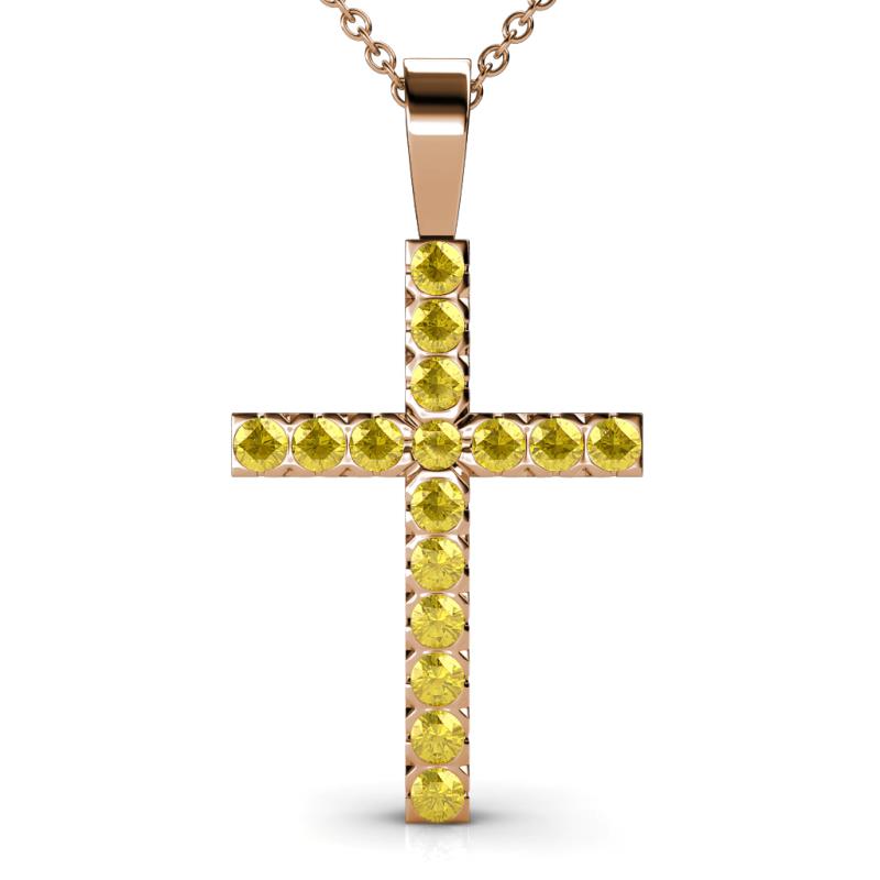Aja Yellow Sapphire Cross Pendant 