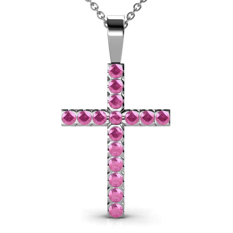Aja Pink Sapphire Cross Pendant 