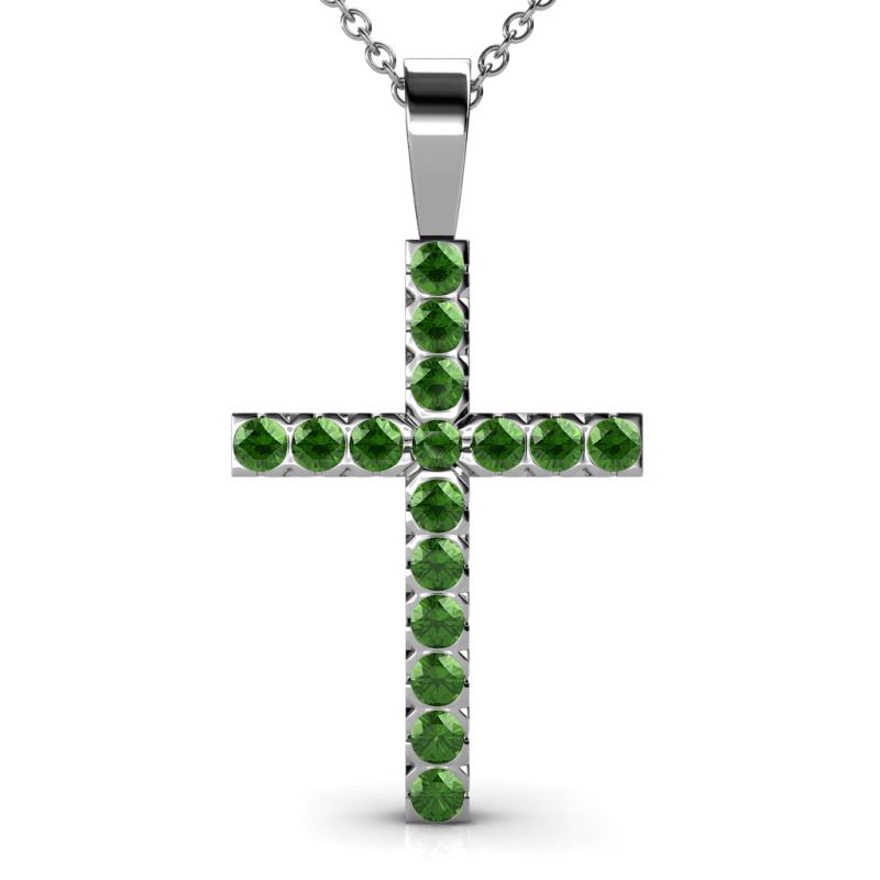 Aja Green Garnet Cross Pendant 