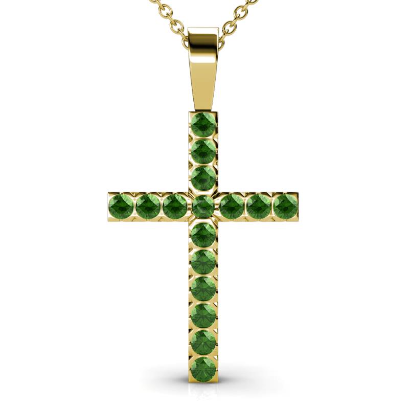 Aja Green Garnet Cross Pendant 