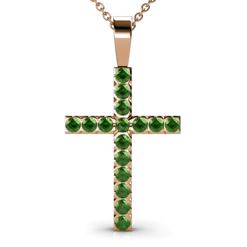 Aja Green Garnet Cross Pendant 