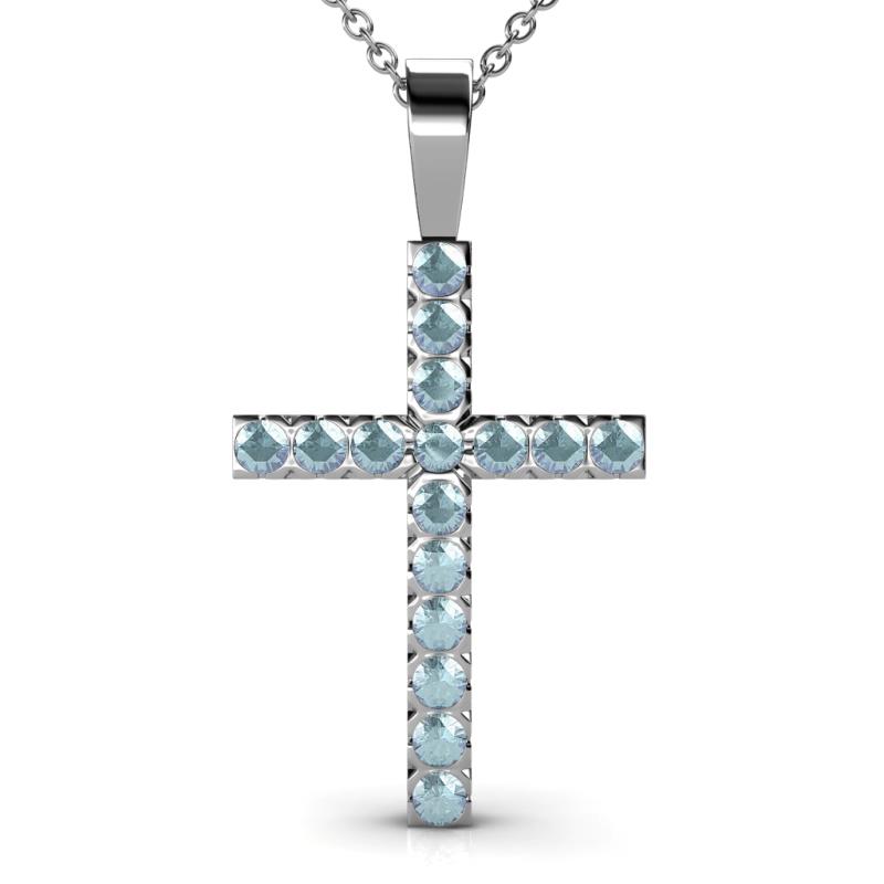 Aja Aquamarine Cross Pendant 