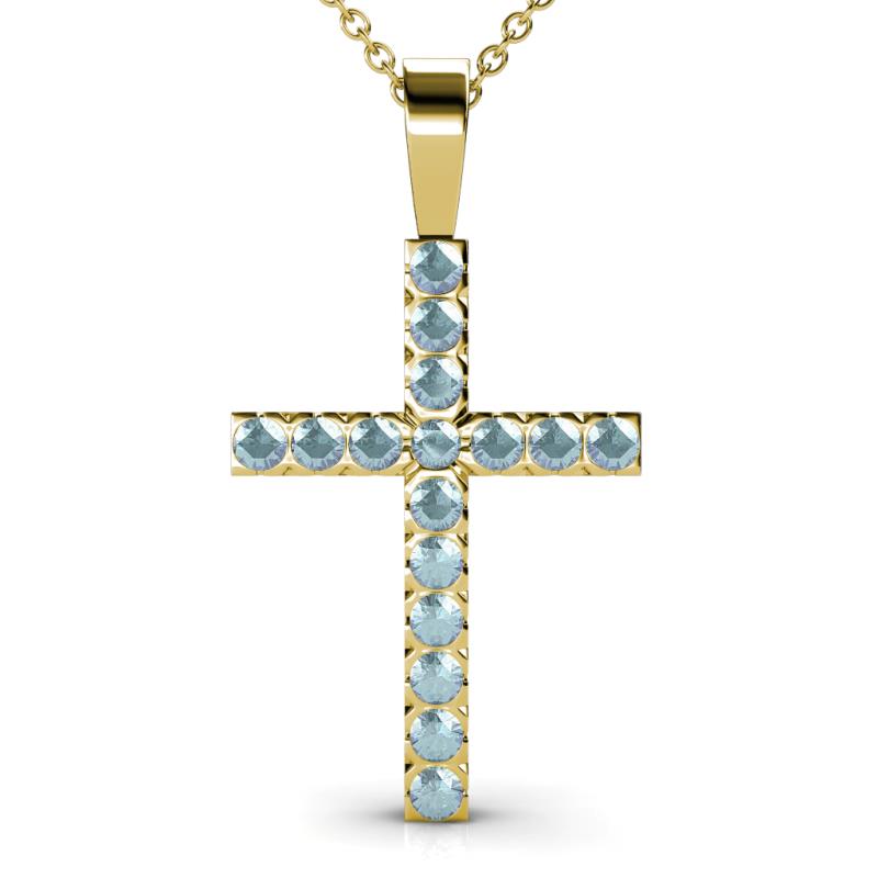 Aja Aquamarine Cross Pendant 