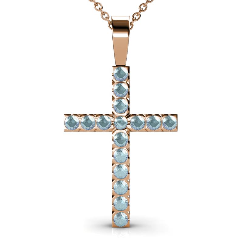 Aja Aquamarine Cross Pendant 