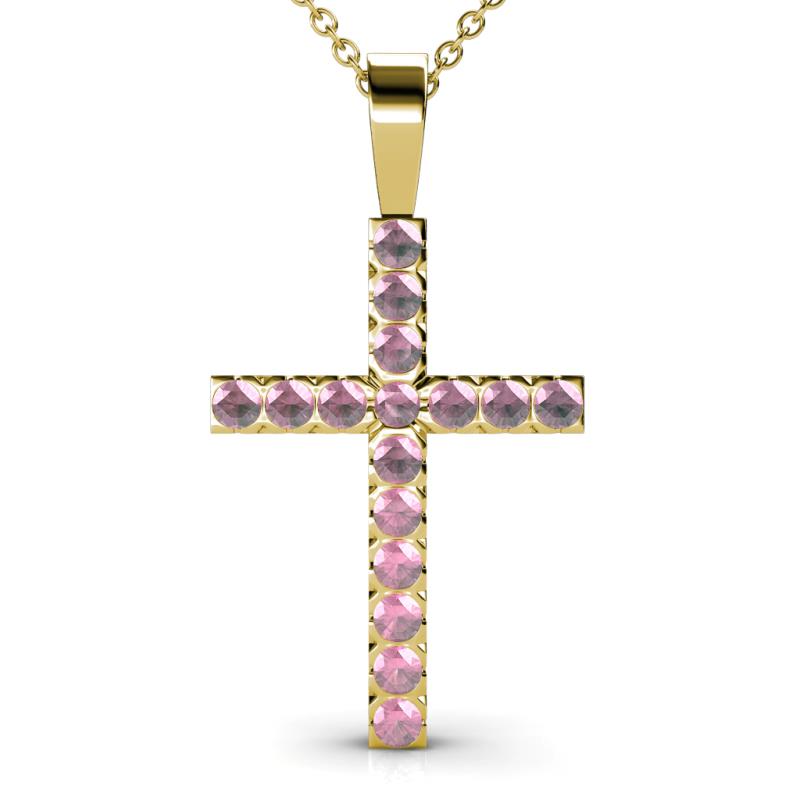 Aja Pink Tourmaline Cross Pendant 