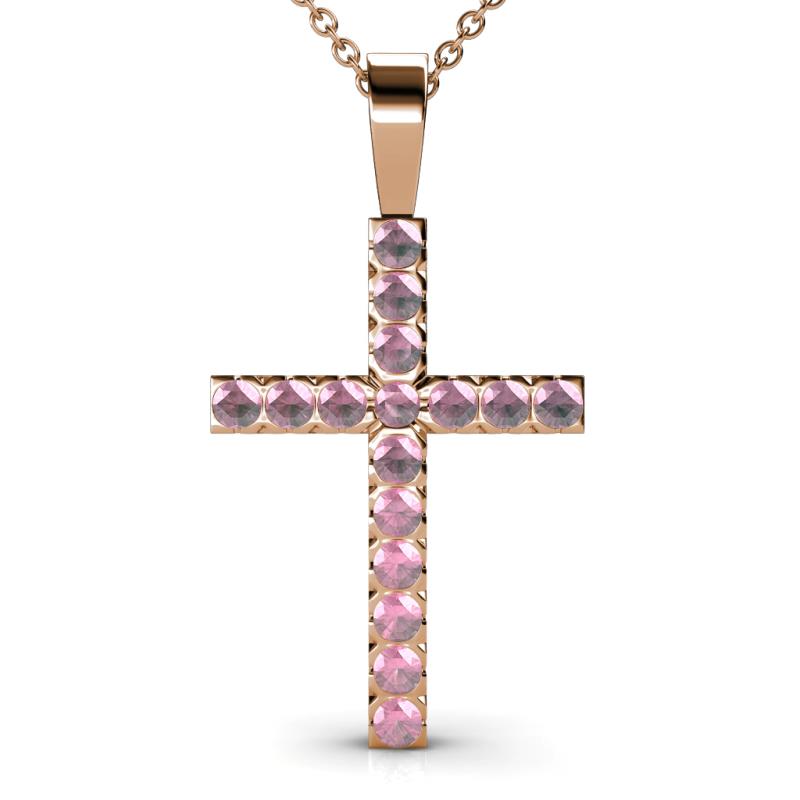 Aja Pink Tourmaline Cross Pendant 