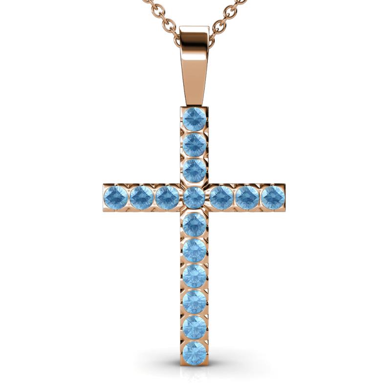 Aja Blue Topaz Cross Pendant 
