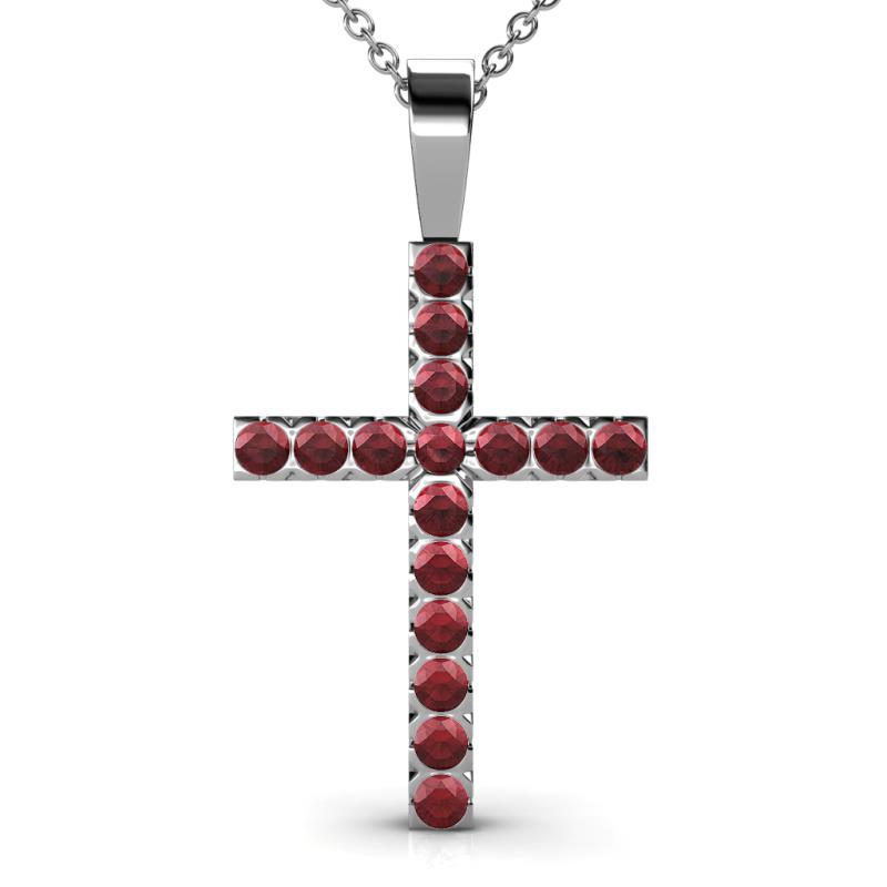 Aja Red Garnet Cross Pendant 
