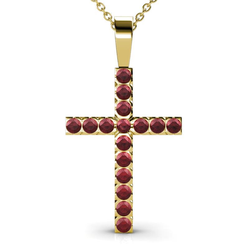 Aja Red Garnet Cross Pendant 