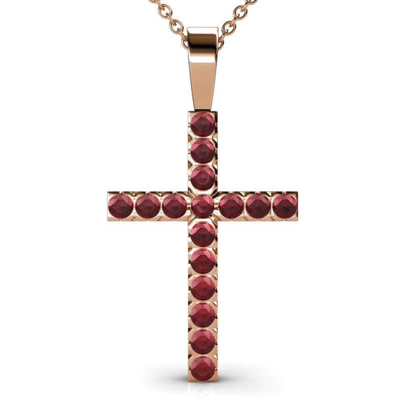 Aja Red Garnet Cross Pendant 