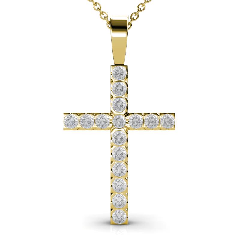 Aja White Sapphire Cross Pendant 