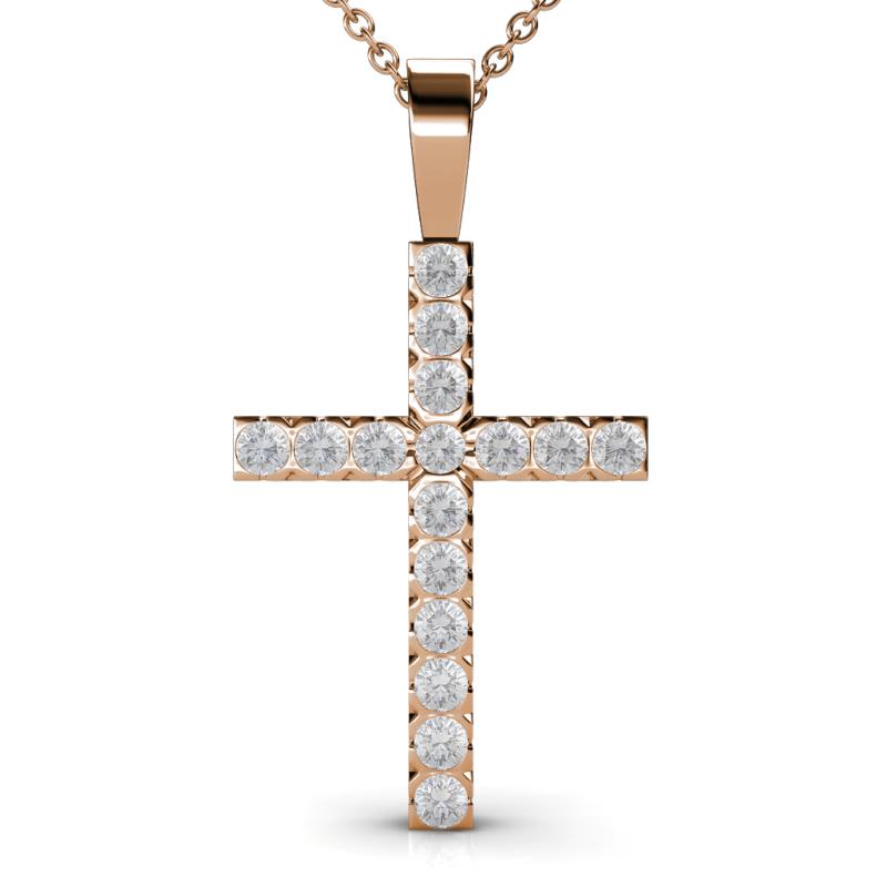 Aja White Sapphire Cross Pendant 