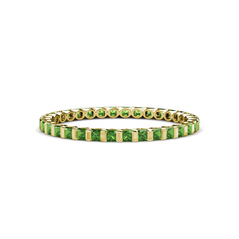 Clarissa 2.00 mm Princess Cut Green Garnet Eternity Band 