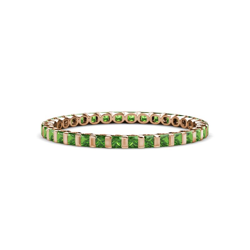 Clarissa 2.00 mm Princess Cut Green Garnet Eternity Band 