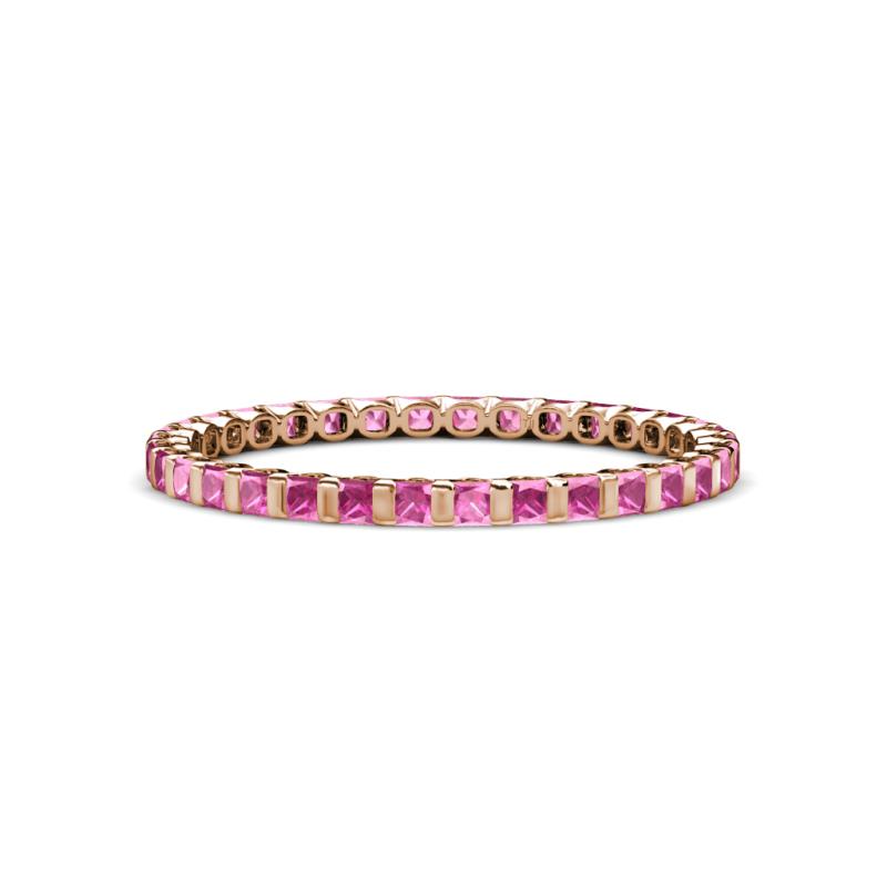 Clarissa 2.00 mm Princess Cut Pink Sapphire Eternity Band 