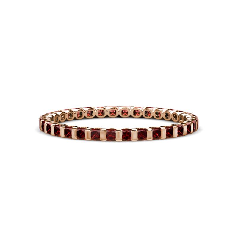 Clarissa 2.00 mm Princess Cut Red Garnet Eternity Band 