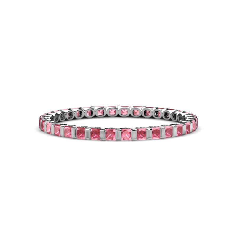 Clarissa 2.00 mm Princess Cut Pink Tourmaline Eternity Band 