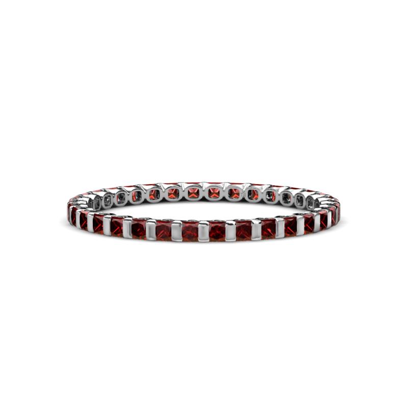 Clarissa 2.00 mm Princess Cut Red Garnet Eternity Band 
