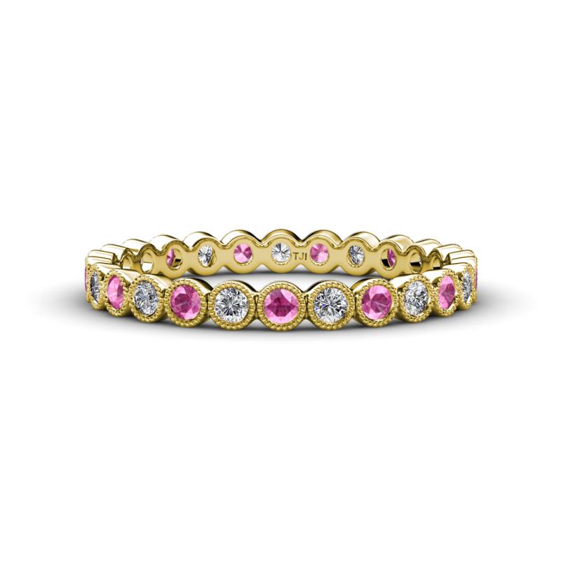 Arria 2.40 mm Pink Sapphire and Diamond Eternity Band 