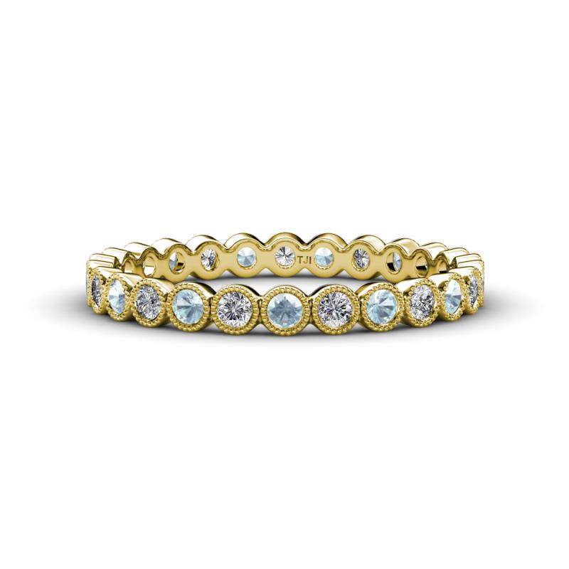 Arria 2.40 mm Aquamarine and Diamond Eternity Band 