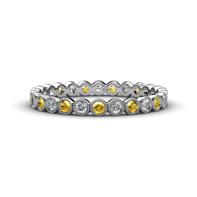 Arria 2.40 mm Citrine and Diamond Eternity Band 