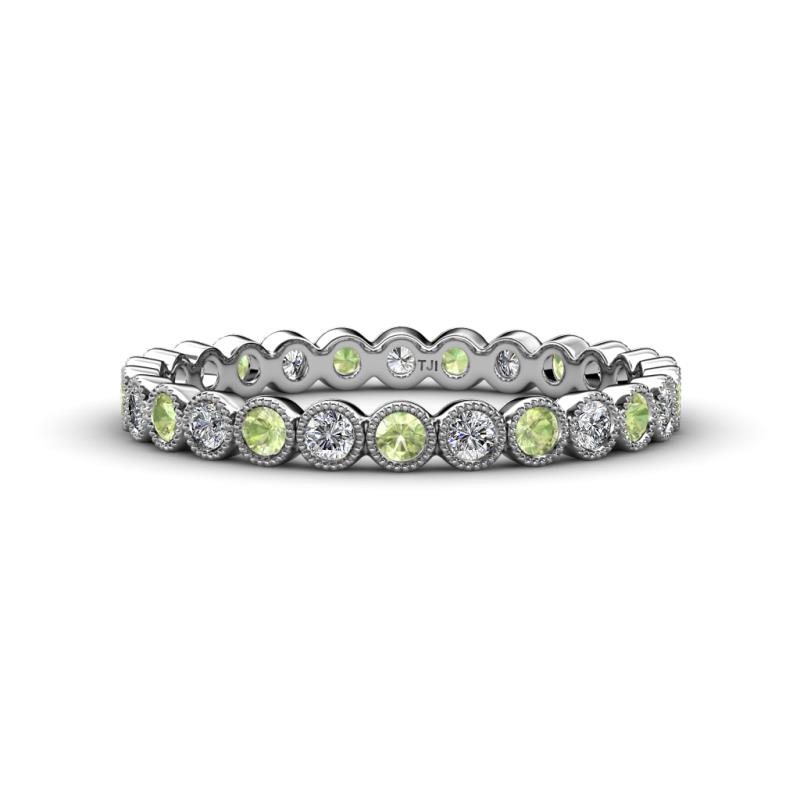 Arria 2.40 mm Peridot and Diamond Eternity Band 