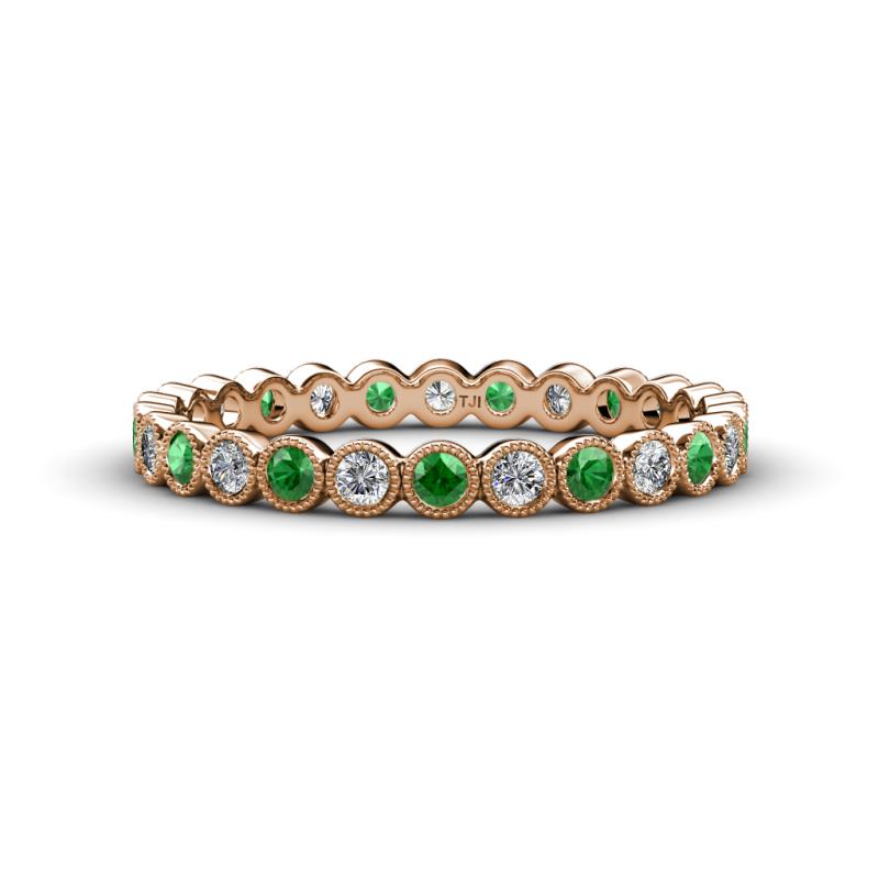 Arria 2.40 mm Green Garnet and Diamond Eternity Band 