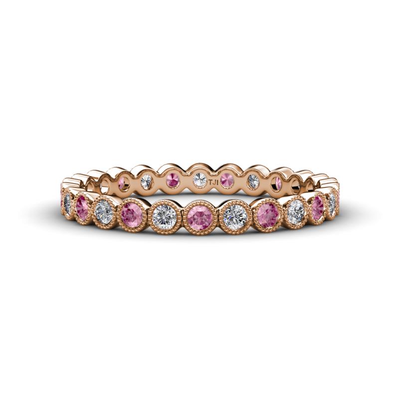 Arria 2.40 mm Pink Tourmaline and Diamond Eternity Band 