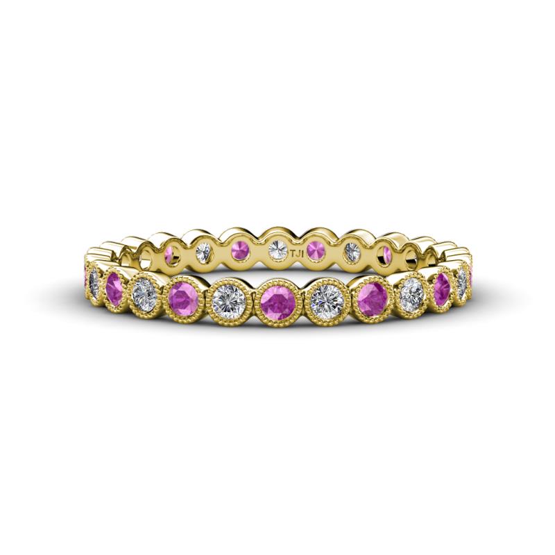 Arria 2.40 mm Amethyst and Diamond Eternity Band 