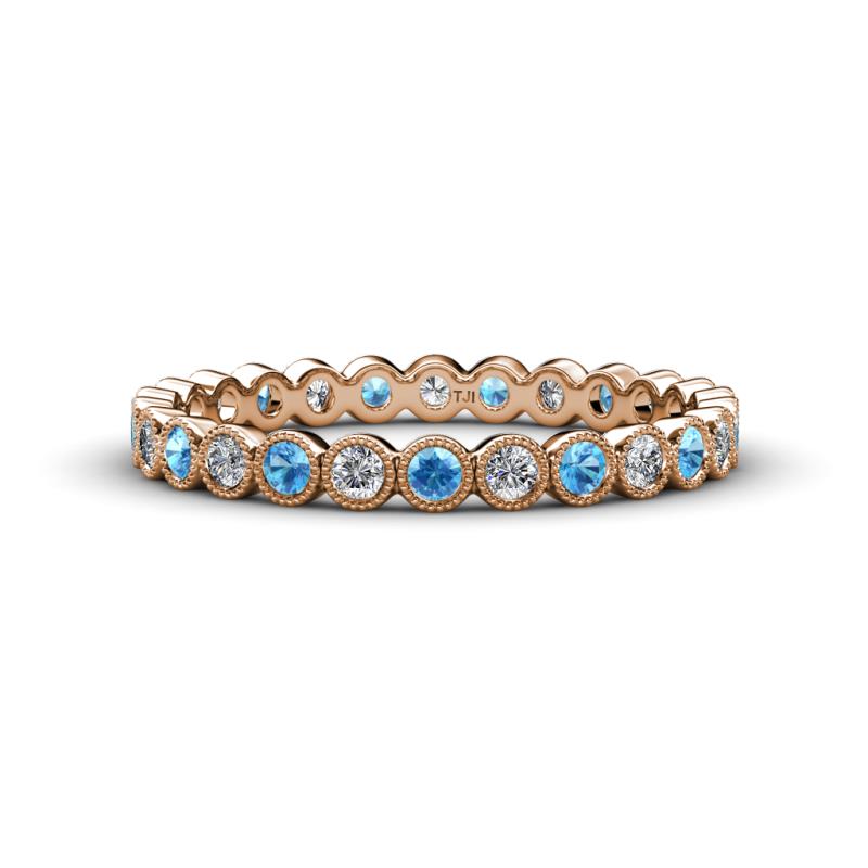Arria 2.40 mm Blue Topaz and Diamond Eternity Band 