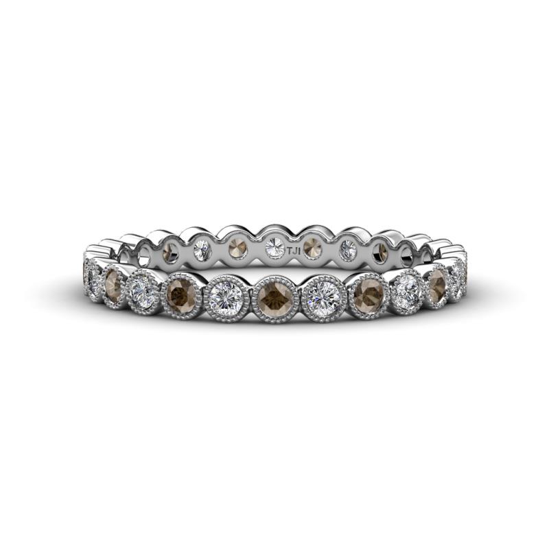 Arria 2.40 mm Smoky Quartz and Diamond Eternity Band 