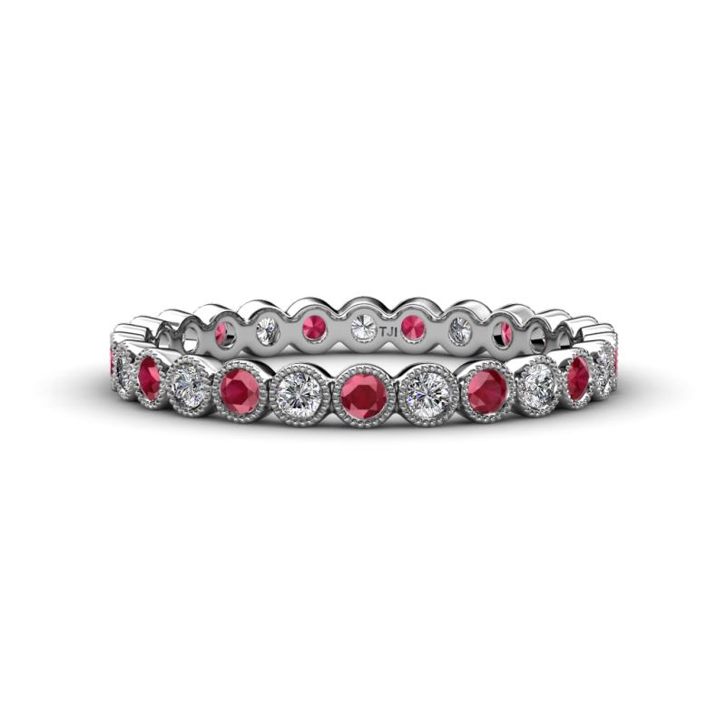 Arria 2.40 mm Ruby and Diamond Eternity Band 