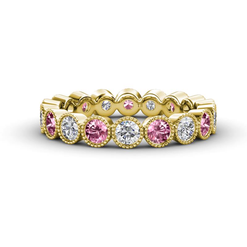 Arria 3.00 mm Pink Tourmaline and Diamond Eternity Band 